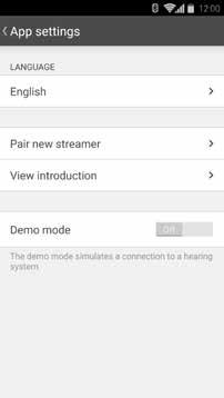 14.4 Impostazioni App - Modalità demo La modalità demo della RemoteControl App può essere usata per visualizzare la modalità delle schermata della app e le funzionalità disponibili senza connettere
