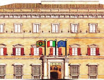 Il Tricolore è nel posto d onore al centro, alla sua destra viene sistemata la bandiera dello Stato ospite, mentre il vessillo europeo cede il suo posto e si colloca a sinistra.