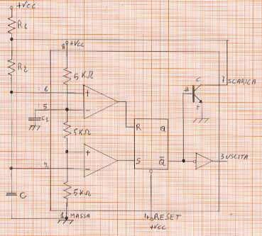 Pagina 4 di 8 1 0 1 0 1 1 indeterminato indeterminato Nel timer 555 delle due uscite l'uscita Q non viene utilizzata, ma viene usata solo l'uscita Q negato.