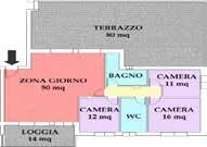 000 Centralissimo nuovo attico esposto su 3 lati con terrazzo di 80 mq e grande zona giorno illuminata da ampie vetrate.