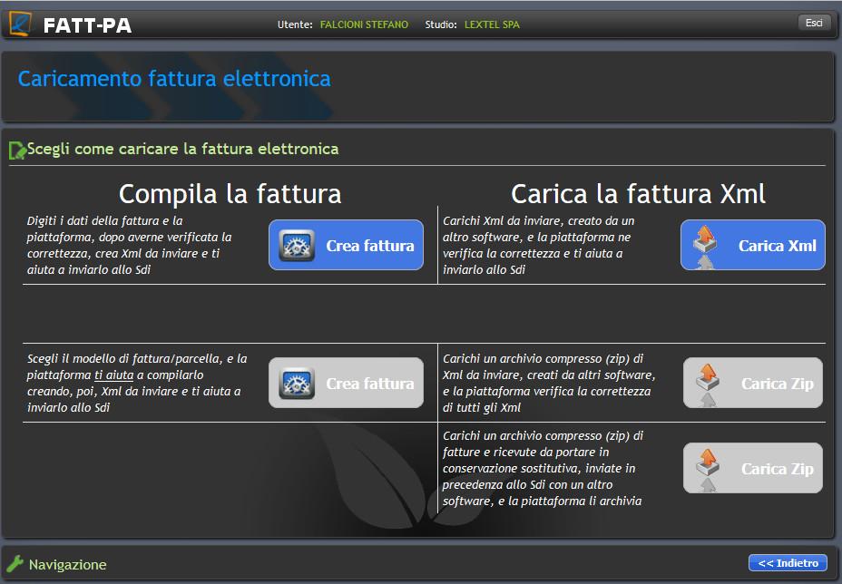 FATTURAZIONE ELETTRONICA Inserimento nuova Fa#ura Il