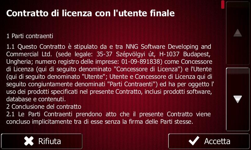 Selezionare la lingua scritta dell'interfaccia dell'applicazione. Questa potrà essere modificata in un secondo momento in Impostazioni locali (pagina 96). 2.