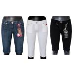 Pantaloni corti ritagliate pantaloncini di jeans Produttore: R & B Casualwear Materiale: 97% cotone + 3% elastan Taglie: mix dimensionale 6, 8, 10, 12 (S, M, L, XL) Colore: colore della miscela