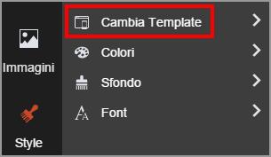 3. Smartphone Style: scelta del template e impostazioni generali del tema Tramite la funzione Style, nel menù verticale a sinistra, è possibile scegliere, tra i numerosi template presenti, quello che