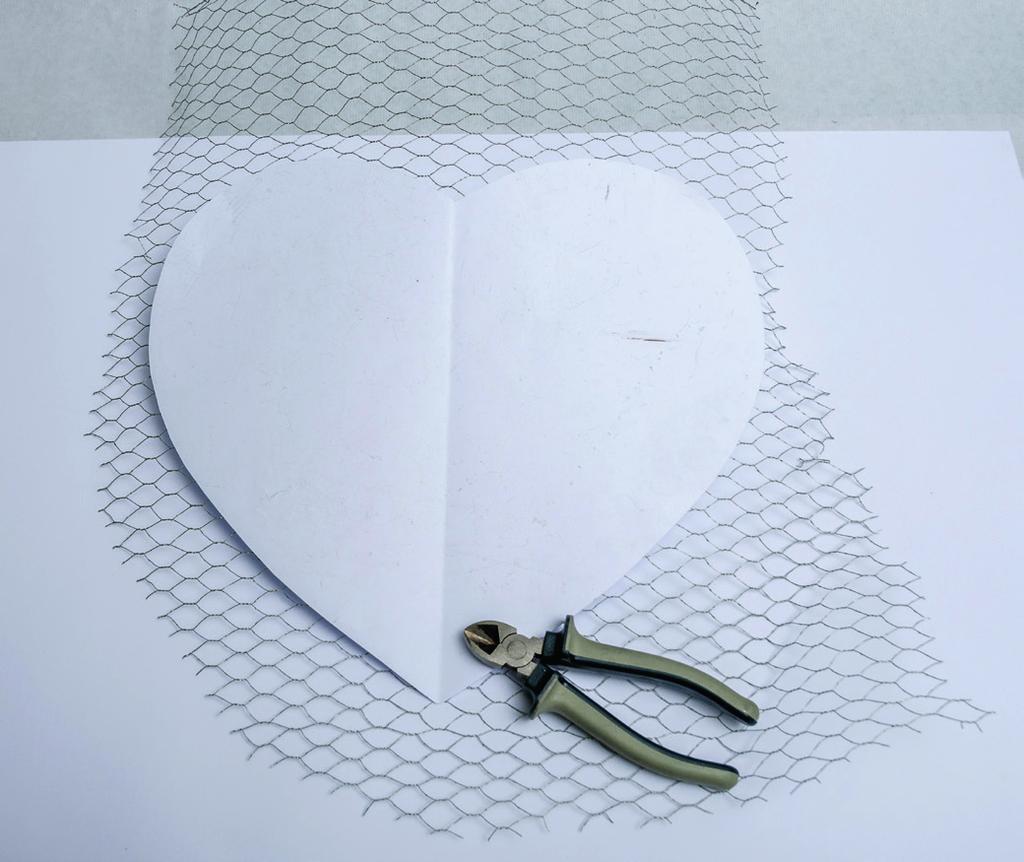 Disegna la dimensione del cuore su un pezzo di carta, ritaglialo,