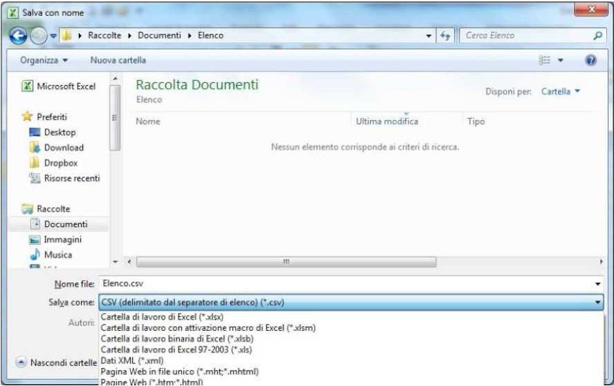 Come creare il file CSV Il formato CSV (Comma-Separated Values) è un formato di file utilizzato per l'impostazione ed esportazione di una tabella di fati in fogli elettronici o database.