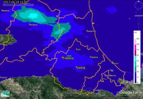 3. Cumulate di precipitazione L evento, in termini di precipitazioni misurate, non è stato significativo. I dati totali dei pluviometri si sono attestati al di sotto dei 30 mm.