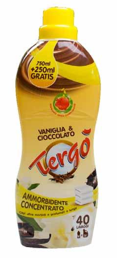 TERGO AMMORBIDENTE CONCENTRATO VANIGLIA E CIOCCOLATO Tergò Ammorbidente Concentrato - Vaniglia e Cioccolato 1L 1000 ml TCAV1 Fatti appassionare dalle avvincenti note degli Ammorbidenti