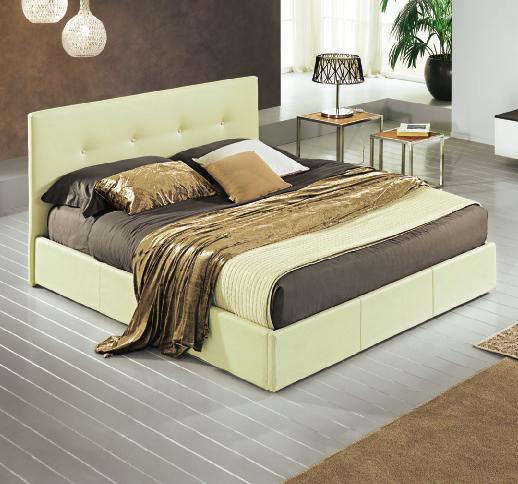 Similpelle Nero 48h 48h Letto contenitore singolo con rete a doghe