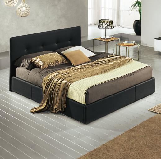 doghe cm 178x203x100h 8QN6 Similpelle Champagne 48h Letto