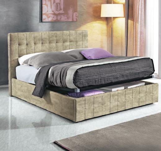 Light grey 48h 320 262 LETTO CONTENITORE con rete a doghe cm