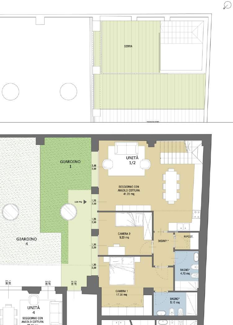 PT Unità 1-2 Appartamento composto da ingresso, soggiorno con cucina a vista