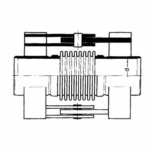 Compensatori a snodo semplice SM a saldare PN25 Compensatori di dilatazione a snodo semplice a parete multipla a saldare con convogliatore PN 25. Disponibili su richiesta dopo ns.