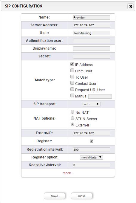 Configurazione dell account SIP 1. Andate in SIP nella sezione SIP+. Qui potete aggiungere un account SIP. Inserite le seguenti informazioni: a. Name: scegliete un nome b.