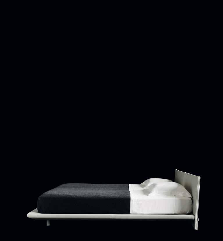 The minimal silhouette outlines the bedroom