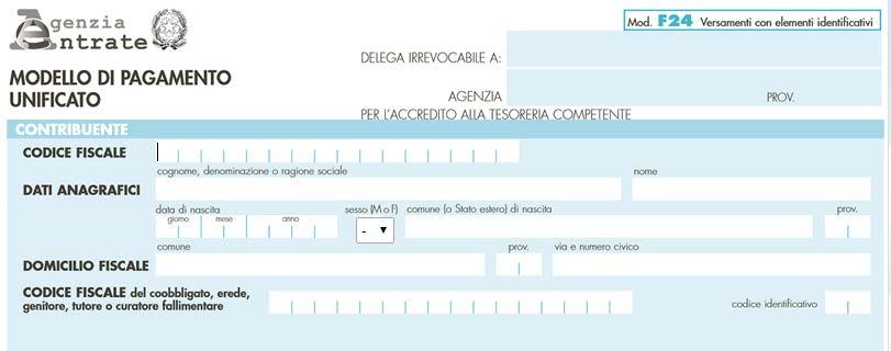 Nella sezione ERARIO ED ALTRO, sono indicati: nei campi codice ufficio e codice atto, nessun valore; nel campo tipo, la lettera F (identificativo registro); nel campo elementi identificativi,