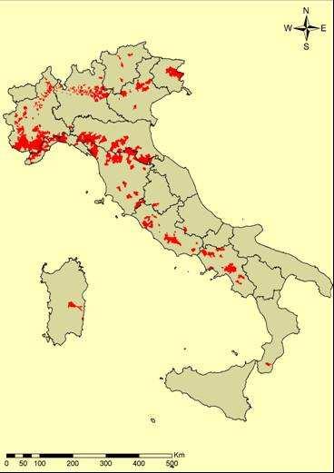 Grafico 2: Diffusione del cinipide in Italia.