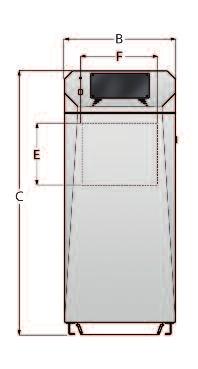 1210 1210 1210 B Larghezza 620 670 670 670 C Altezza 1365 1590 1590 1590 D Condotto fumi - diametro 150 150 150 150 E Portello stiva - altezza