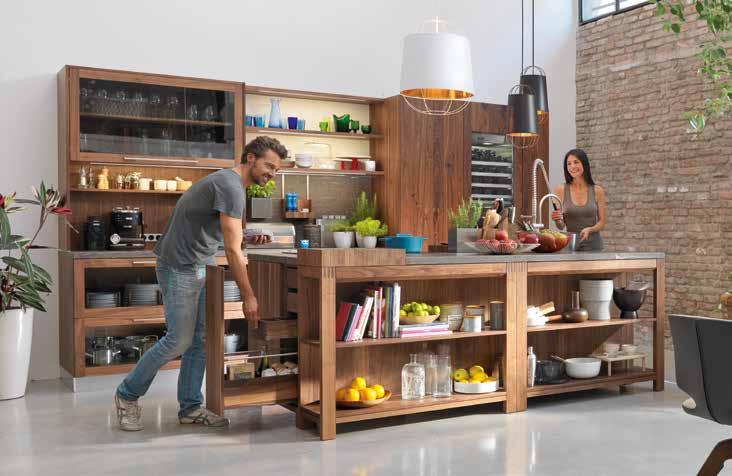 La configurazione a giorno conferisce alla cucina loft un atmosfera particolarmente