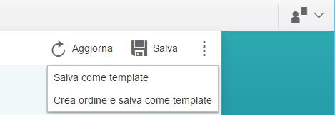 Aggiorna Corrisponde al tasto disponibile in alto a destra dell APP Crea Ordine e con esso può essere richiesto un aggiornamento dei dati provenienti da SAP (i.e. prezzi e descrizioni) prima del salvataggio.