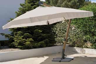 96838 basi per ombrelloni 5,90 39,90 SENZA BASE ombrellone Tarragona a parete struttura alluminio grigio antracite - copertura in poliestere 180 gr/m 2 beige azionamento