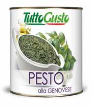 PESTO alla GENOVESE Codice: 07217 Latta 1/1: 800g 12 pezzi 48 mesi 720 pezzi Codice: 07235 530g 36 mesi 768 pezzi Pesto alla genovese a base di basilico (36%).