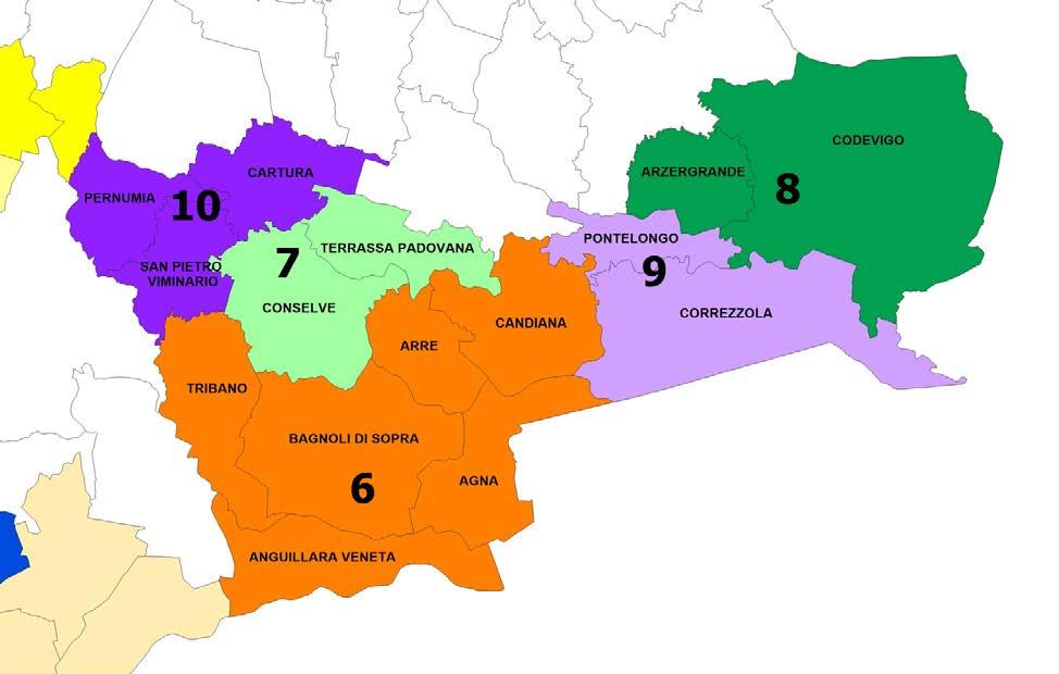 (Comune non obbligato) e con la numero 9 tra Pontelongo e Correzzola che, tuttavia, si colloca appena sotto i 10.000 abitanti.