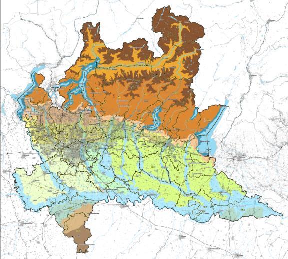 articolazioni territoriali delineate sulla base dei Paesaggi di