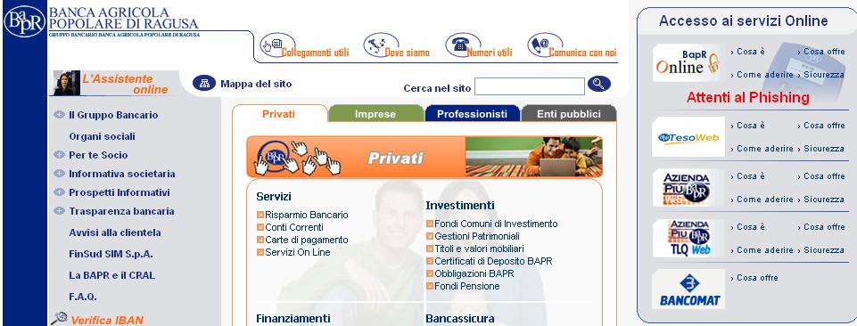 3. Procedura di collegamento Si può accedere al Servizio soltanto dal sito internet della Banca, www.bapr.