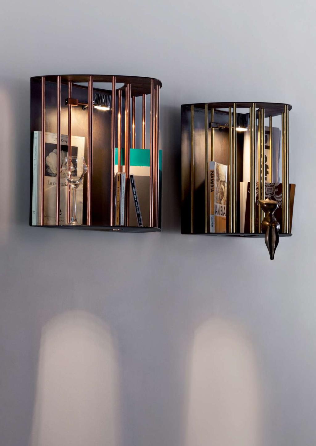 LETTURA design Gianfranco Marabese 2015/2017 Collezione di lampade pensate per il contenimento di libri e riviste a cui si aggiunge la versione a parete.