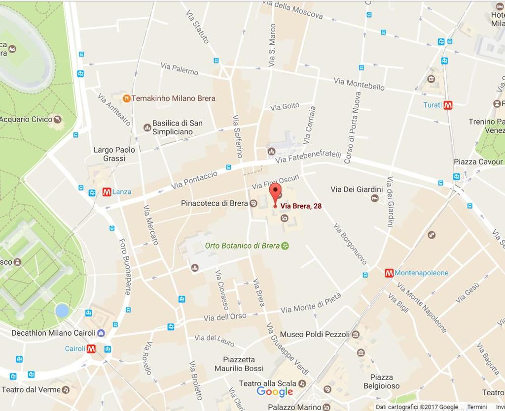 Sede del Corso 22 giugno 2017 Biblioteca Nazionale Braidense Sala Lalla Romano Via Brera, 28 - Milano Metropolitana MM1 (linea rossa) MM2 (linea verde) MM3 (linea gialla)