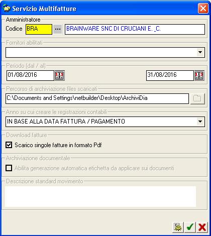 Ora potrete impostare come voler contabilizzare il costo, e verificare quali fatture sono ancora da importare.