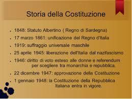 La Costutizione Italiana odierna è preceduta da una serie di leggi che