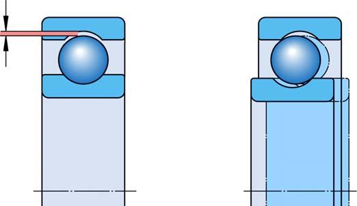 Stima di giuoco assiale nei radiali rigidi a sfere Gioco radiale interno Rapporto tra giuoco assiale e radiale: varia circa tra 6 e
