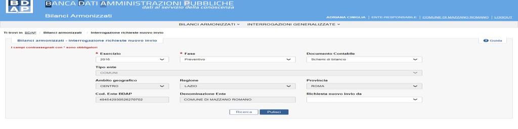 Alla pressione del pulsante RICERCA la funzione verifica la presenza di documenti allegati che rispondono ai parametri impostati e, in caso positivo propone una pagina successiva dove, oltre ai