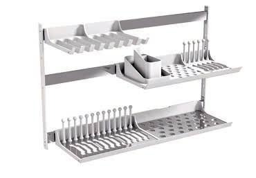 SCOLAPIATTI DRAINING RACKS Esempio di composizione I Example of composition BARRA DI COLLEGAMENTO ALUMINIUM PROFILE Barra di collegamento