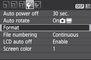 3 Formatarea cardului If the card is new or was previously formatted by another camera or computer, format the card with the camera.