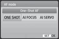 E: Selectarea modului AFN Selectati modul AF care se potriveste conditiilor de fotografiere sau subiectului. In modurile Zonei de baza, modul AF optim este setat automat.