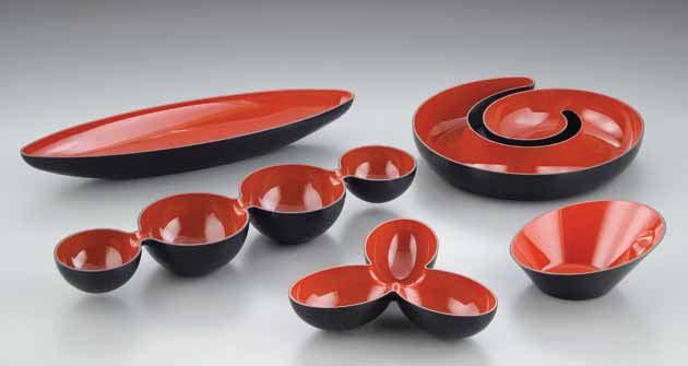 9067 - ANTIPASTIERA COMPONIBILE CM x, H, COLLEZIONE DESIGN ROSSO/NERA GZ799 9067 - ANTIPASTIERA BARCHETTA CM x, H 9066 -