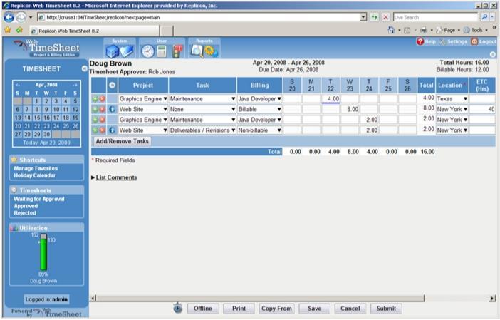 1.3 - Stato dell arte Al momento esistono diversi applicativi 1 per la gestione dei timesheets, simili per funzionalità ma che utilizzano un ambiente web-based.