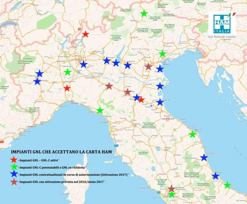 GLI IMPIANTI GNL IN ITALIA IN ESERCIZIO O IN