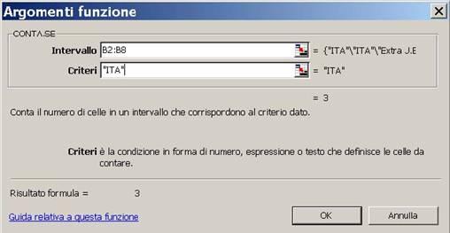 3. scegliere Statistiche dall elenco di categorie che compare nella finestra Inserisci funzione ; 4. cliccare sulla voce CONTA.