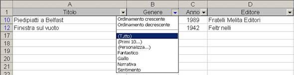 Figura 113: Togliere il filtro Aprendo l elenco a discesa, oltre alla