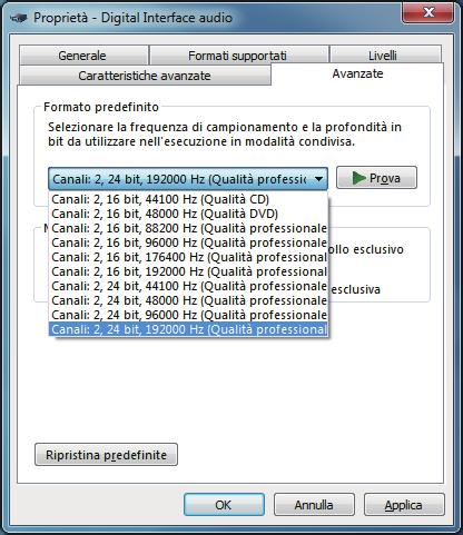 B Fare clic sull icona Suono. 0 Viene visualizzata la finestra del menu audio. C Verificare che sia presente un segno di spunta accanto a Dispositivo predefinito in SA-0S nella scheda Riproduzione.