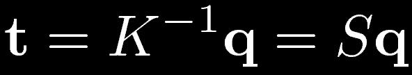 Estrazione dei parametri Data una matrice P=[Q q] di rango 3 possiamo decomporla come Notiamo che Q=KR dove K è triangolare superiore ed R