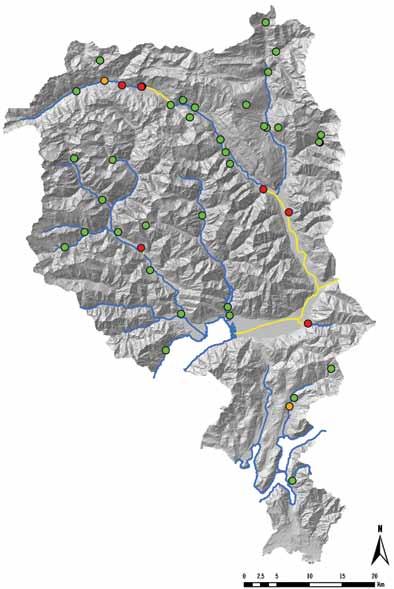 71 F. 8 Centrali idroelettriche ticinesi analizzate nella pianificazione strategica per il risanamento dei deflussi discontinui (stato 2016) Il corso d acqua maggiormente condizionato dalla