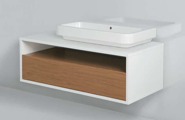 cassettone rovere NUM 110/55 BR washbasin 75 TUL 275 on wall-hung lacquered