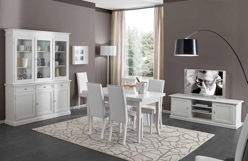 MADE IN ITALY 16 Cristalliera 2 porte napoletana cm 112x49xh206 - Colore laccato bianco opaco cod. 6033+6032 Gruppo A.C.S. 17 Tavolo 160x85 con 2 all.