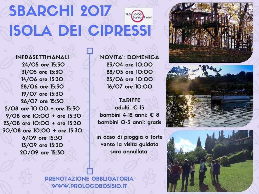 VISITA GUIDATA ALL ISOLA DEI CIPRESSI Da Maggio a Settembre sarà possibile visitare l Isola dei Cipressi; l imbarco avverrà sempre dal molo di Bosisio Parini presso il Parco Precampel.