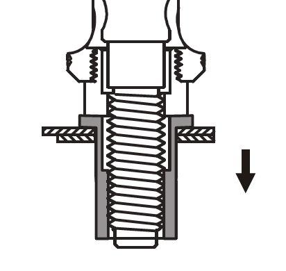 rivetto Figura 6 Installazione del rivetto Avvitate sempre il
